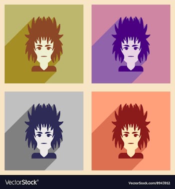 Set of flat web icons with long shadow mens vector image
