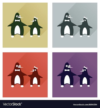 Set of flat web icons with long shadow pair vector image