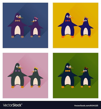 Set of flat web icons with long shadow pair vector image
