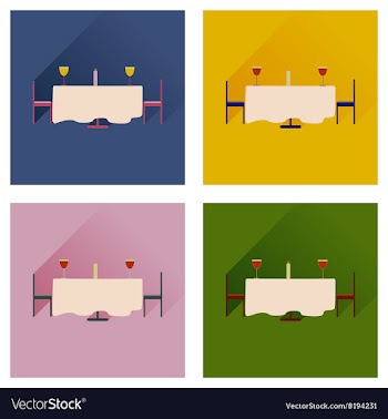 Set of flat web icons with long shadow romantic vector image