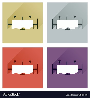 Set of flat web icons with long shadow romantic vector image