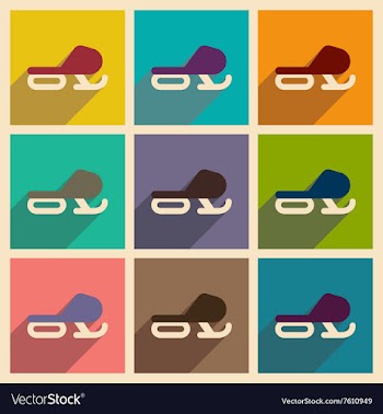 Set of flat web icons with long shadow Snowmobile vector image