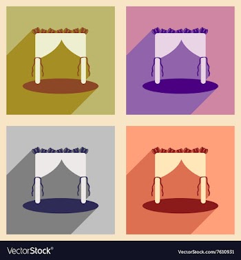 Set of flat web icons with long shadow wedding vector image
