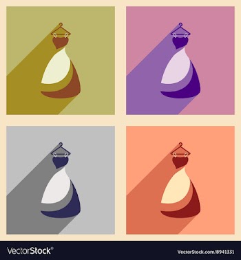 Set of flat web icons with long shadow Wedding vector image