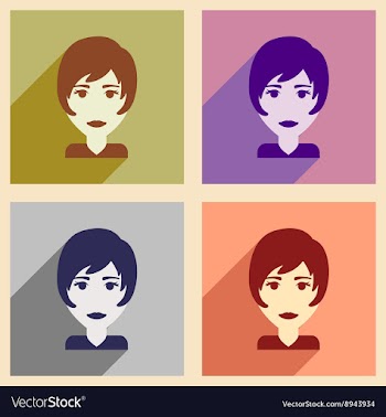 Set of flat web icons with long shadow womens vector image