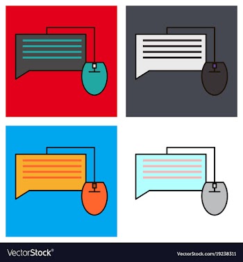 Set of flat with speech bubble symbol chat icon vector image