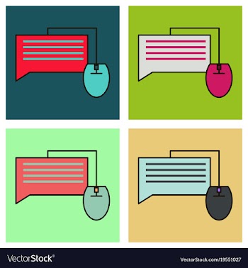 Set of flat with speech bubble symbol chat icon vector image