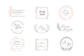 Set of floral elegant logos Free Vector