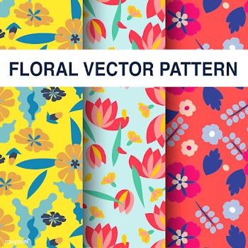 Set of floral vector patterns | Free stock vector - 389774