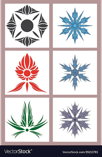 Set of flowers logo template vector image