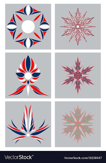 Set of flowers logo template vector image