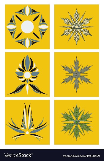 Set of flowers logo template vector image