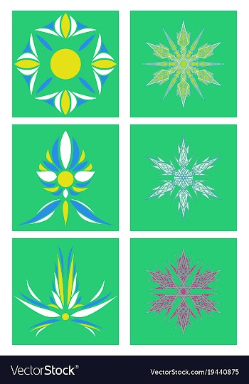 Set of flowers logo template vector image