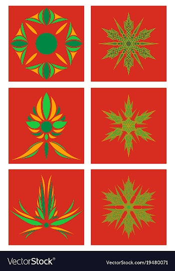 Set of flowers logo template vector image