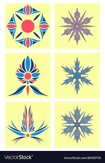 Set of flowers logo template vector image
