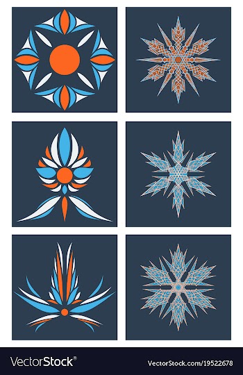 Set of flowers logo template vector image