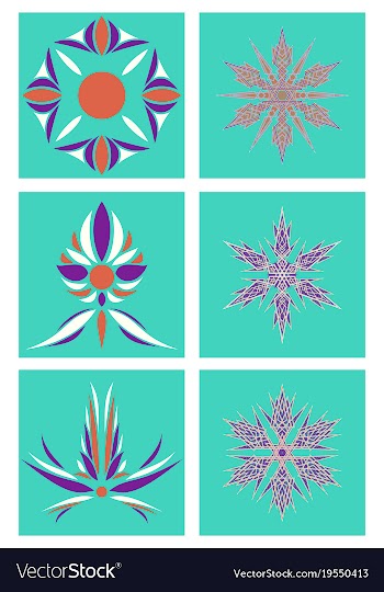 Set of flowers logo template vector image