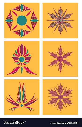 Set of flowers logo template vector image