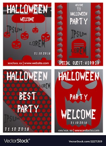 Set of flyers for halloween templates of posters vector image