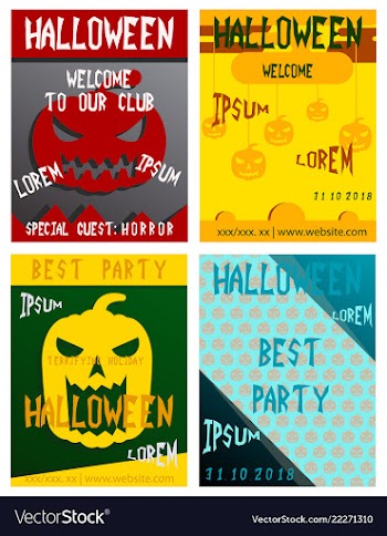 Set of flyers for halloween templates of posters vector image