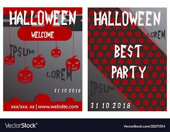 Set of flyers for halloween templates of posters vector image
