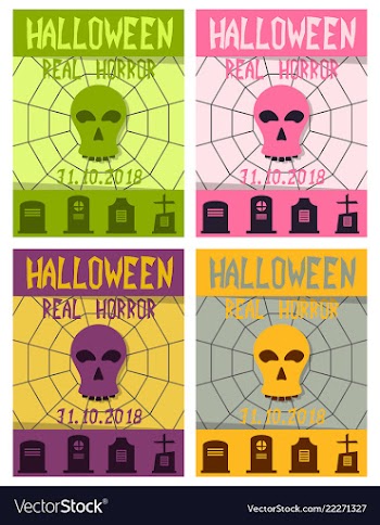 Set of flyers for halloween templates of posters vector image