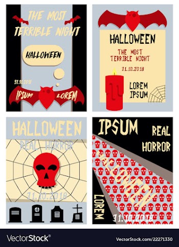 Set of flyers for halloween templates of posters vector image