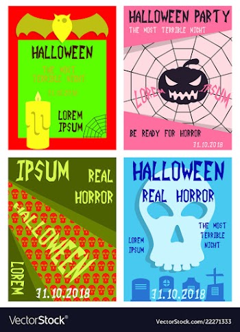 Set of flyers for halloween templates of posters vector image