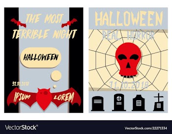 Set of flyers for halloween templates of posters vector image
