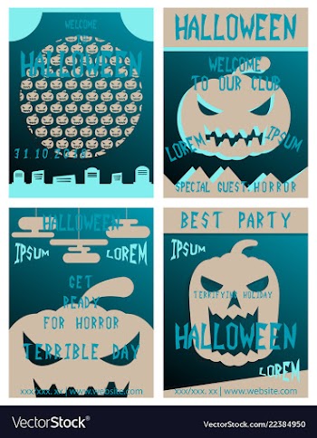 Set of flyers for halloween templates of posters vector image