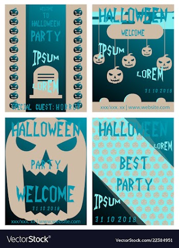 Set of flyers for halloween templates of posters vector image