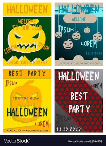Set of flyers for halloween templates of posters vector image