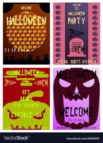 Set of flyers for halloween templates of posters vector image