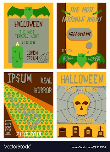 Set of flyers for halloween templates of posters vector image