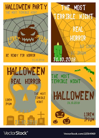 Set of flyers for halloween templates of posters vector image