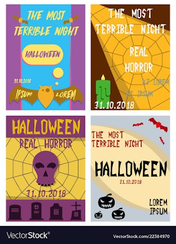 Set of flyers for halloween templates of posters vector image