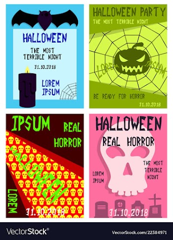 Set of flyers for halloween templates of posters vector image