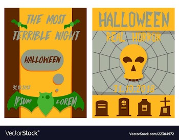 Set of flyers for halloween templates of posters vector image