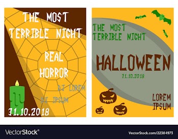 Set of flyers for halloween templates of posters vector image
