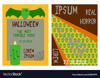 Set of flyers for halloween templates of posters vector image