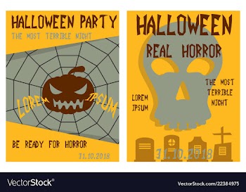 Set of flyers for halloween templates of posters vector image