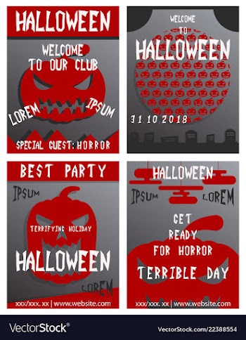 Set of flyers for halloween templates of posters vector image
