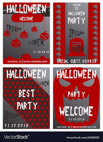 Set of flyers for halloween templates of posters vector image