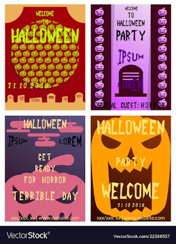 Set of flyers for halloween templates of posters vector image