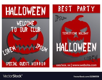 Set of flyers for halloween templates of posters vector image