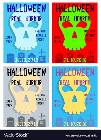 Set of flyers for halloween templates of posters vector image