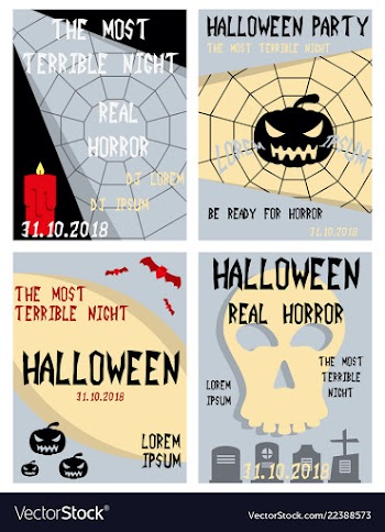 Set of flyers for halloween templates of posters vector image