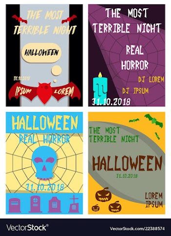 Set of flyers for halloween templates of posters vector image