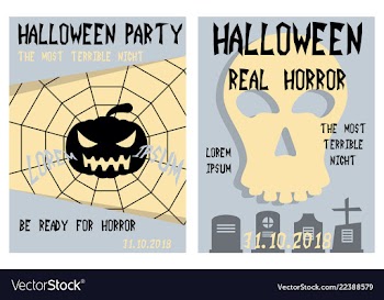 Set of flyers for halloween templates of posters vector image