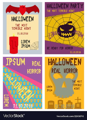 Set of flyers for halloween templates of posters vector image
